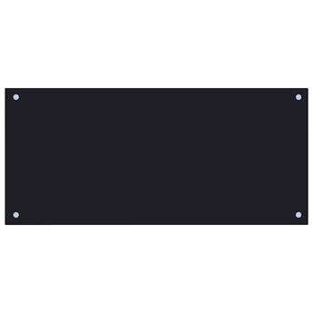 vidaXL Kitchen Backsplash Black 35.4"x15.7" Tempered Glass