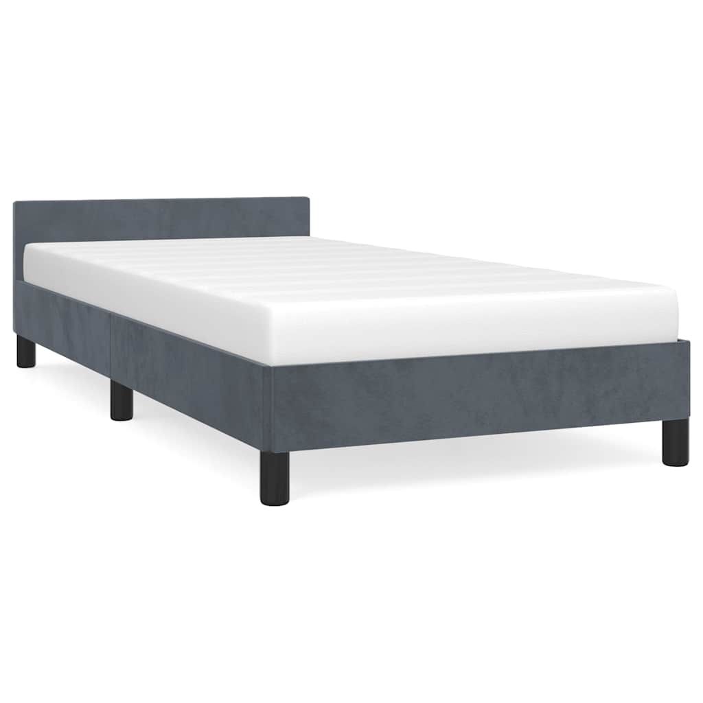 vidaXL Bed Frame without Mattress Dark Grey Twin Velvet