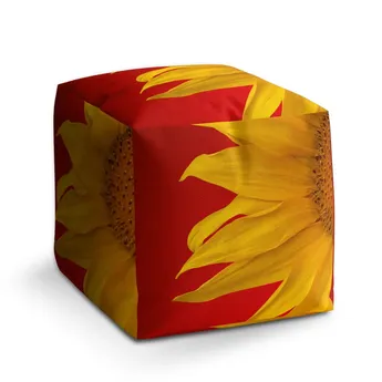 Sablio Taburet Cube Slunečnice - 60x60x60 cm