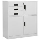 vidaXL Office Cabinet Light Grey 90x40x102 cm Steel