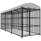 vidaXL Outdoor Dog Kennel with Roof 177.2"x59.1"x82.7"