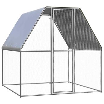 vidaXL Chicken Cage Silver and Gray 6.6âx6.6âx6.6â Galvanized Steel