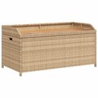 vidaXL Storage Bench Mix Beige 39.4"x19.7"x20.5" Poly Rattan and Acacia Wood