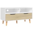 vidaXL TV Stand White and Sonoma Oak 35.4"x15.7"x19.1" Engineered Wood