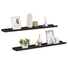 vidaXL Picture Frame Ledge Shelves 2 pcs Black 31.5"x3.5"x1.2" MDF