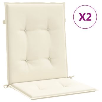 vidaXL Garden Lowback Chair Cushions 2 pcs Cream 100x50x3 cm Oxford Fabric