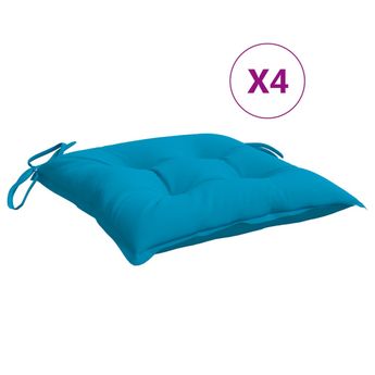 vidaXL Chair Cushions 4 pcs Light Blue 40x40x7 cm Oxford Fabric