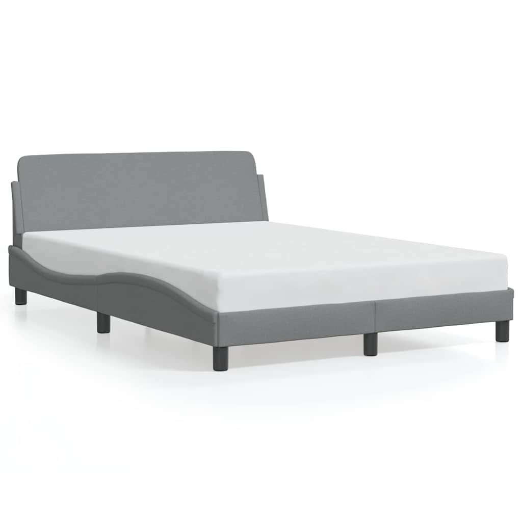 vidaXL Bed Frame "Dover" Light Gray 53.9"x74.8" Fabric