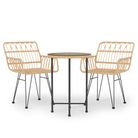 vidaXL 3 Piece Garden Dining Set Poly Rattan