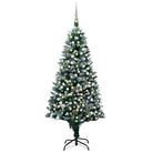 vidaXL Artificial Christmas Tree with LEDs&Ball Set&Pine Cones 82.7"