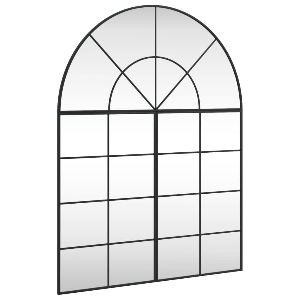 vidaXL Wall Mirror Black 39.4"x51.2" Arch Iron