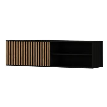 AKCE Závěsný TV stolek MEORATI 150x40 cm, černá/dub artisan II. jakost