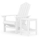 vidaXL Garden Adirondack Chair with Table HDPE White