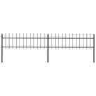 vidaXL Garden Fence with Spear Top Steel 359x60 cm Black