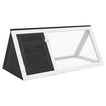 vidaXL Animal Rabbit Cage Gray Wood