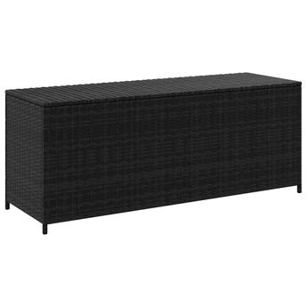 vidaXL Patio Storage Box Black 59"x19.7"x23.6" Poly Rattan
