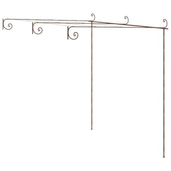 vidaXL Garden Pergola Antique Brown 9.8'x9.8'x8.2' Iron