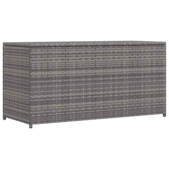 vidaXL Patio Storage Box Gray 47.2"x19.7"x23.6" Poly Rattan