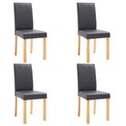 vidaXL Dining Chairs 4 pcs Gray Faux Leather