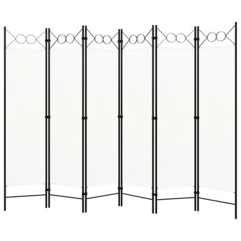 vidaXL 6-Panel Room Divider White 240x180 cm