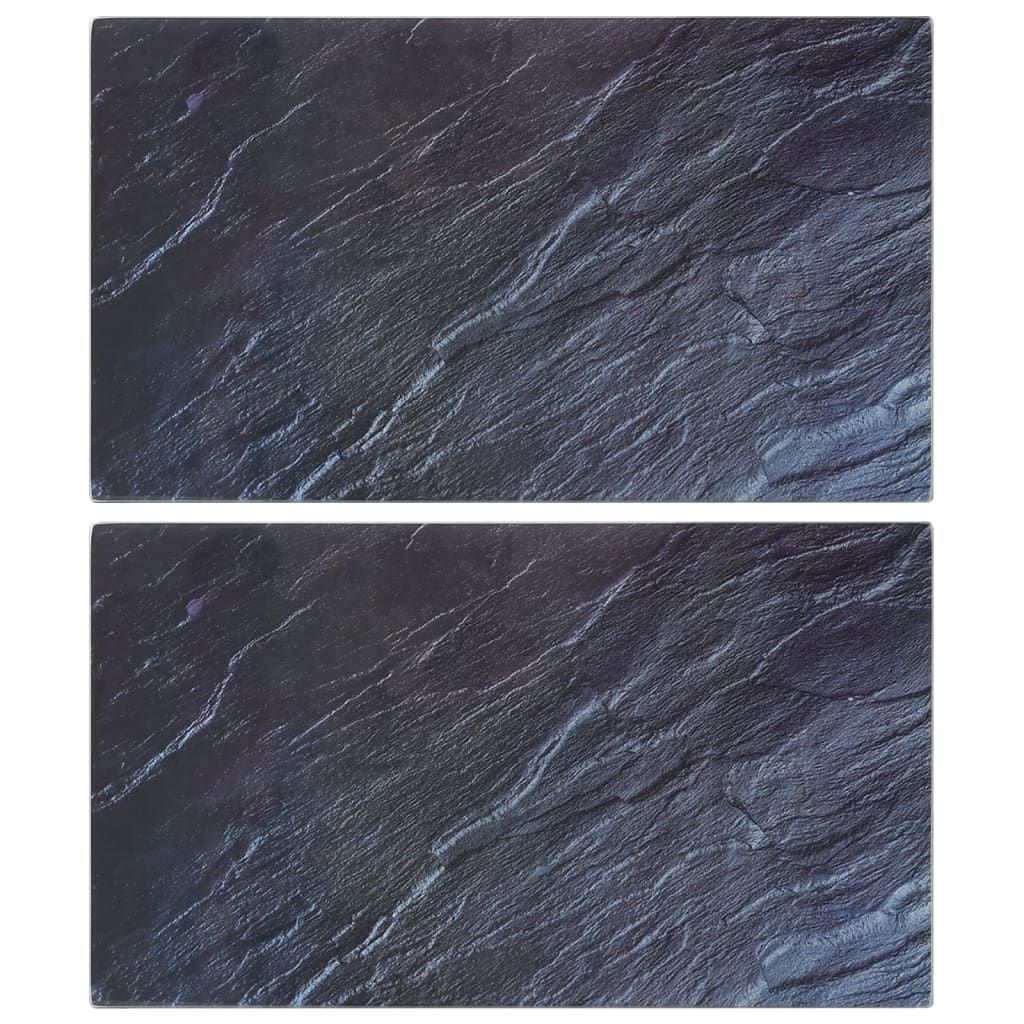 vidaXL Chopping Boards 2 pcs with Natural Stone Pattern Tempered Glass