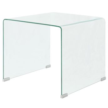 vidaXL Coffee Table Tempered Glass 19.5"x19.7"x17.7" Clear