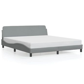 vidaXL Bed Frame "Dover" Light Grey 183x213 cm Fabric