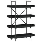 vidaXL Bookcase 4-Tier Black 39.4"x13"x57.3" Engineered Wood