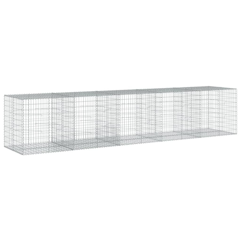 vidaXL Gabion Basket with Cover 500x100x100 cm Galvanised Iron