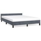 vidaXL Bed Frame without Mattress Dark Grey Full Velvet