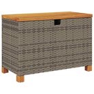 vidaXL Patio Storage Box Gray 31.5"x15.7"x18.9" Poly Rattan Acacia Wood
