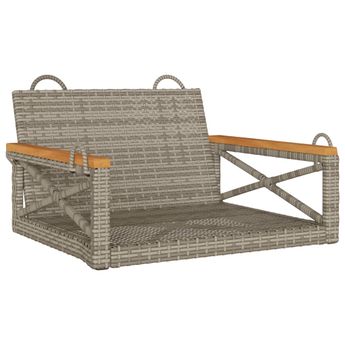 vidaXL Swing Bench Gray 24.8"x24.4"x15.7" Poly Rattan