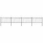 vidaXL Garden Fence with Hoop Top Steel 714.5x100 cm Black