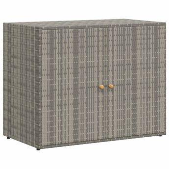 vidaXL Garden Storage Cabinet Gray 39.4"x21.9"x31.5" Poly Rattan