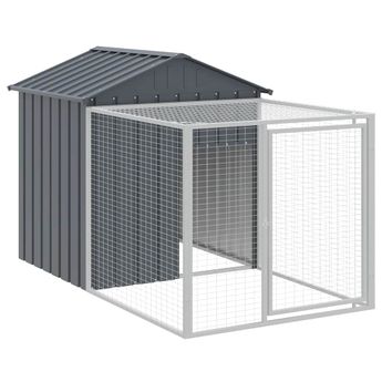 vidaXL Chicken Cage with Run Anthracite 46.1x79.1x48.4" Galvanised Steel