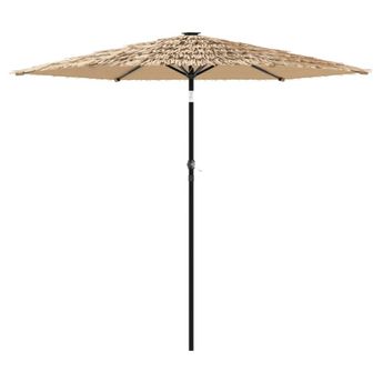 vidaXL Garden Parasol with Steel Pole Brown 105.5"x105.5"x89"