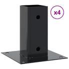 vidaXL Post Bases Square 4 pcs Anthracite 2.80x2.80" Powder-coated Steel