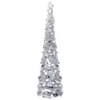vidaXL Pop-up Artificial Christmas Tree Silver 6 ft PET