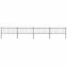vidaXL Garden Fence with Spear Top Steel 714.5x80 cm Black