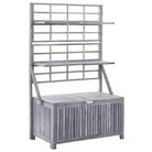vidaXL Storage Box with Trellis Grey 99x55x160 cm Solid Acacia Wood