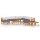 vidaXL 12 Piece Garden Lounge Set with Cushions Solid Acacia Wood