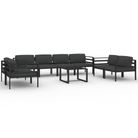 vidaXL 9 Piece Garden Lounge Set with Cushions Aluminium Anthracite
