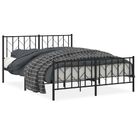 vidaXL Metal Bed Frame without Mattress with Footboard Black 59.1"x78.7"