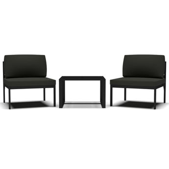 vidaXL 3 Piece Garden Sofa Set with Cushions Aluminium Anthracite