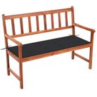 vidaXL Patio Bench with Cushion 47.2" Solid Acacia Wood