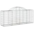 vidaXL Arched Gabion Basket 200x50x80/100 cm Galvanised Iron