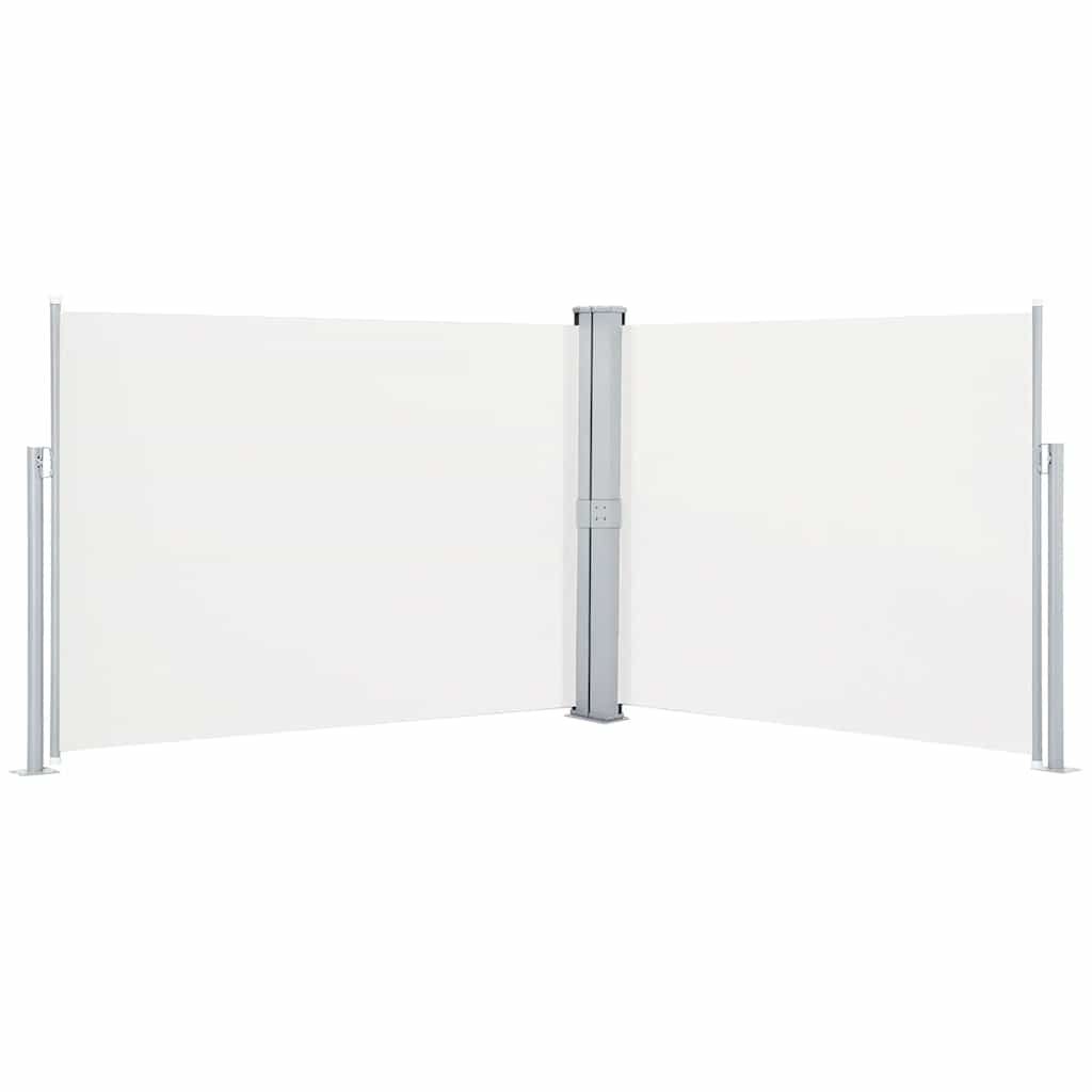vidaXL Retractable Side Awning Cream 55.1"x393.7"