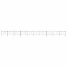 vidaXL Garden Fence with Hoop Top Steel 1781.5x100 cm Black
