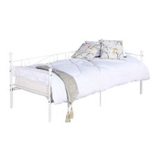 KONDELA Rozali metal single bed with slat 90x200 cm white