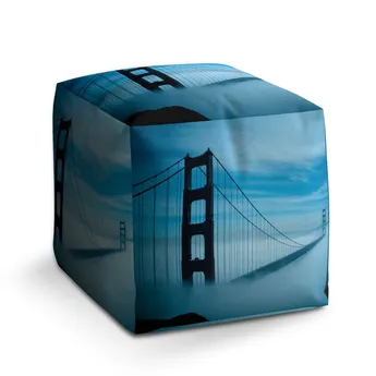Sablio Taburet Cube Golden Gate 3 - 40x40x40 cm